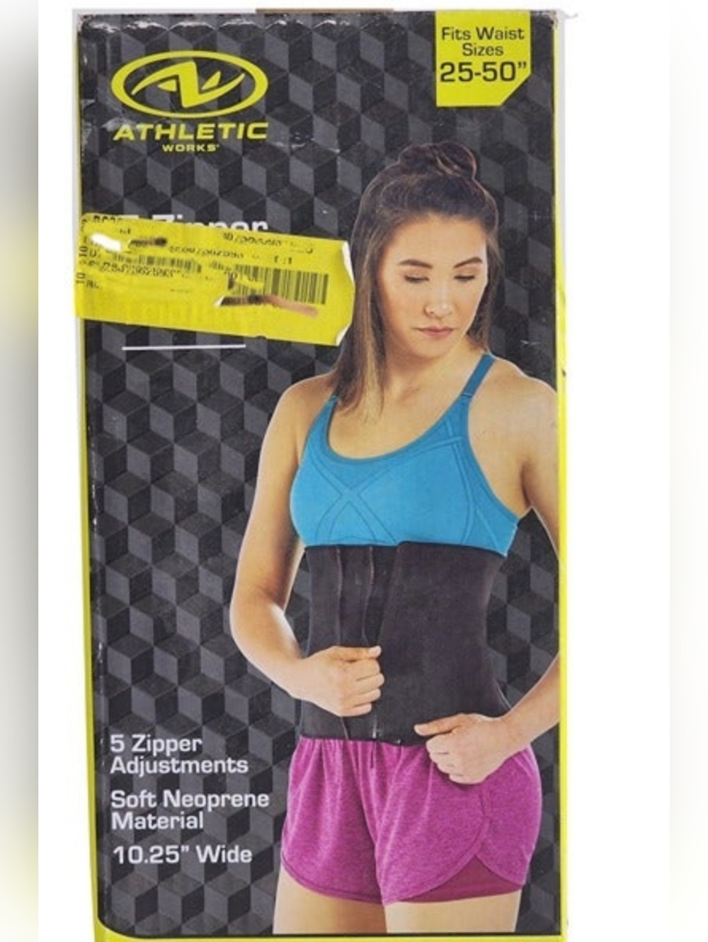 ATHLETIC WORKS 5 Zipper Waist Trimmer Fits 25-50" wide 10.25in